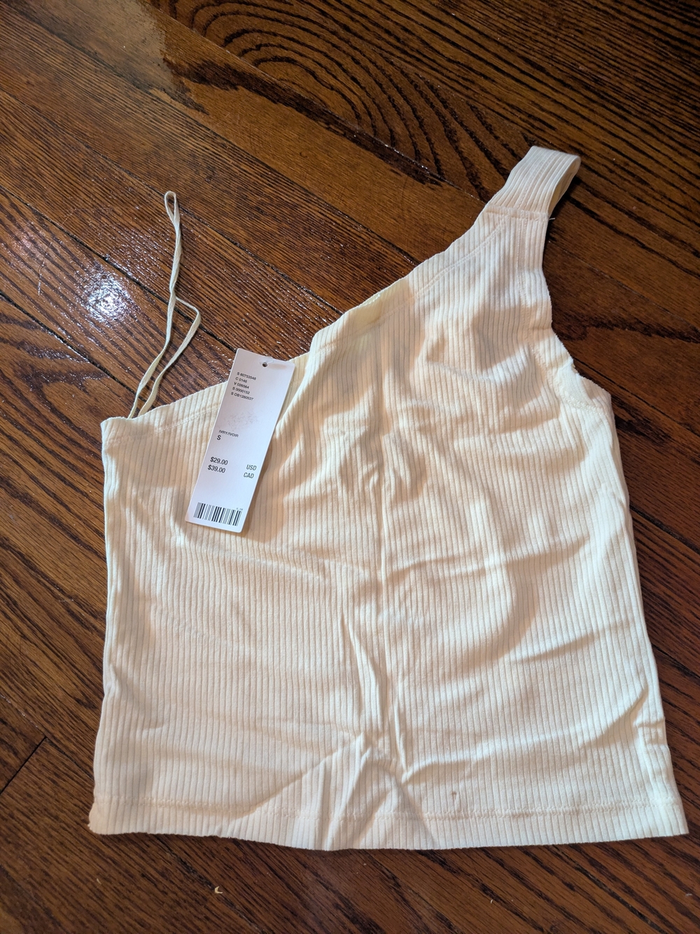 Urban Outfitters Cream One-Shoulder Ribbed Tank Dress